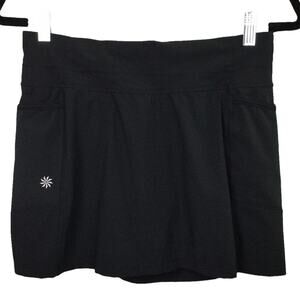 Athleta Women's Athleisure Tenniscore Wide Waist Pleated Black Skort X-Small